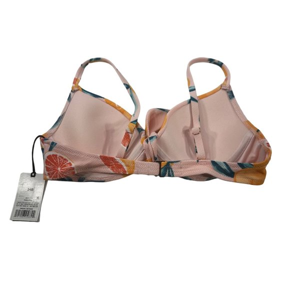 Shade And Shore Women's Size 34B Bikini Swim Top Citrus Print Peach New - Picture 2 of 12